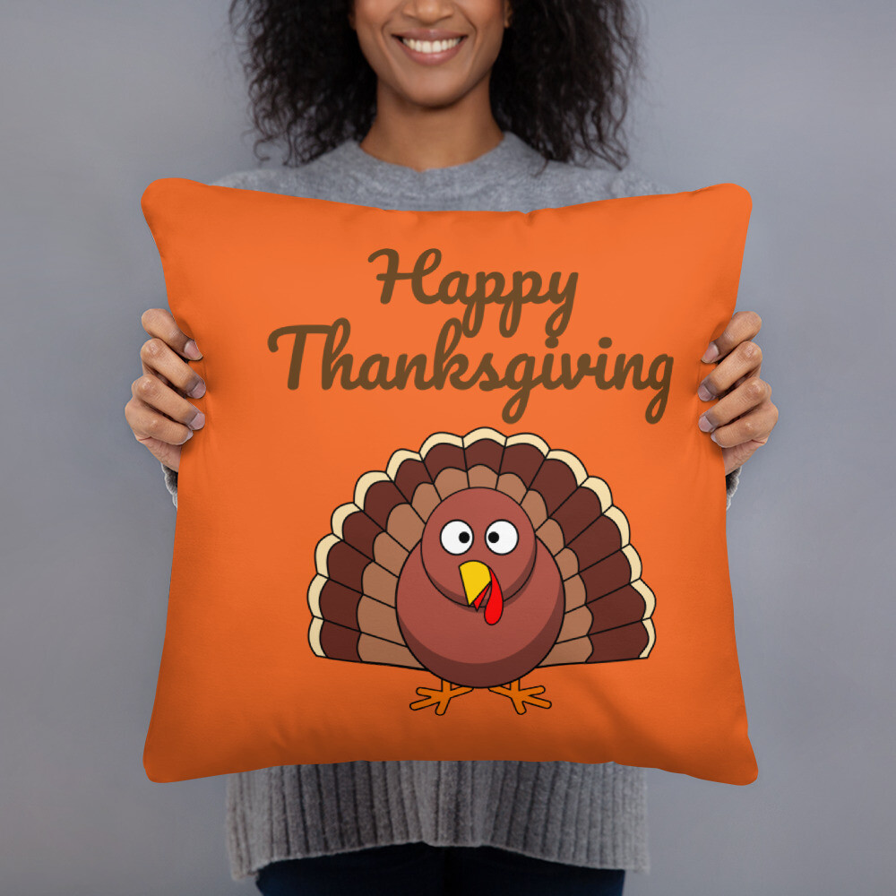 Turkey Happy Thanksgiving Decorative Home Decor Pillow