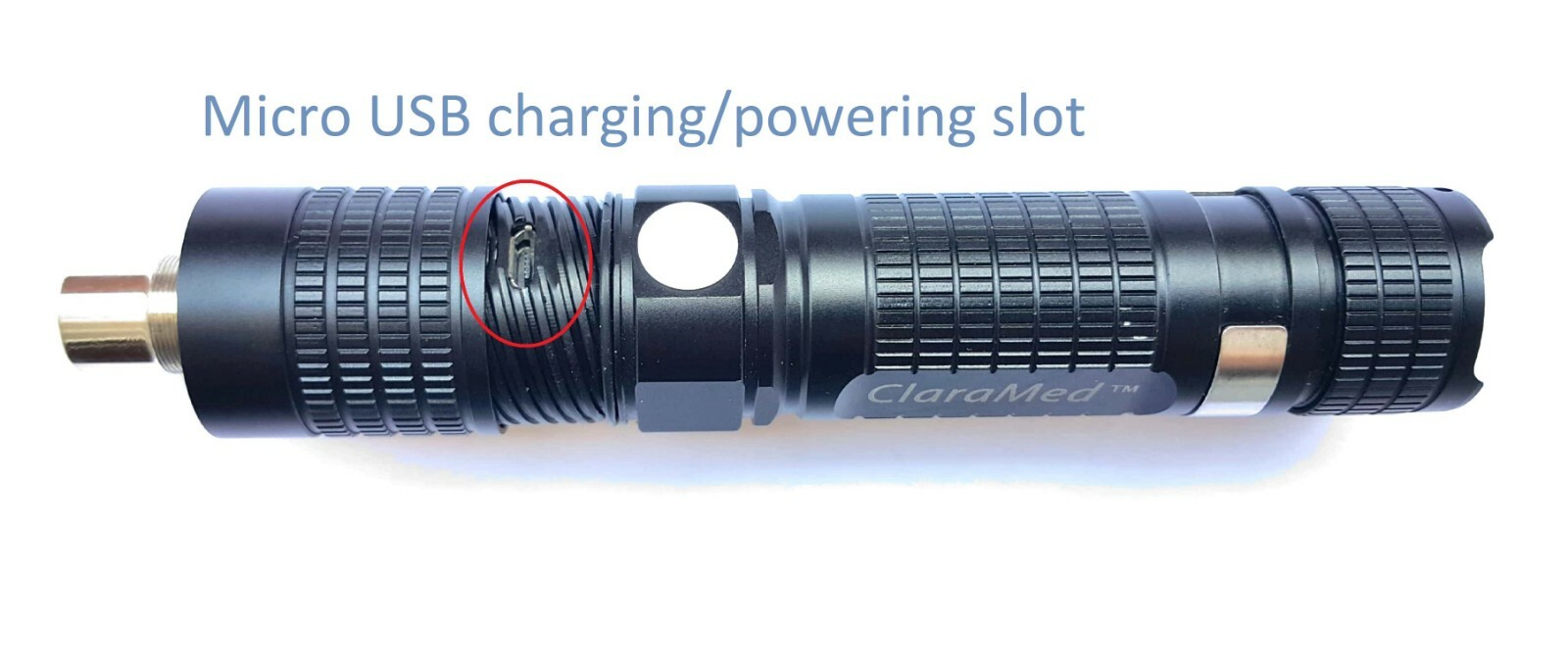 ClaraMed Battery/USB light source compatible with ACMI/Olympus/Storz endoscopes