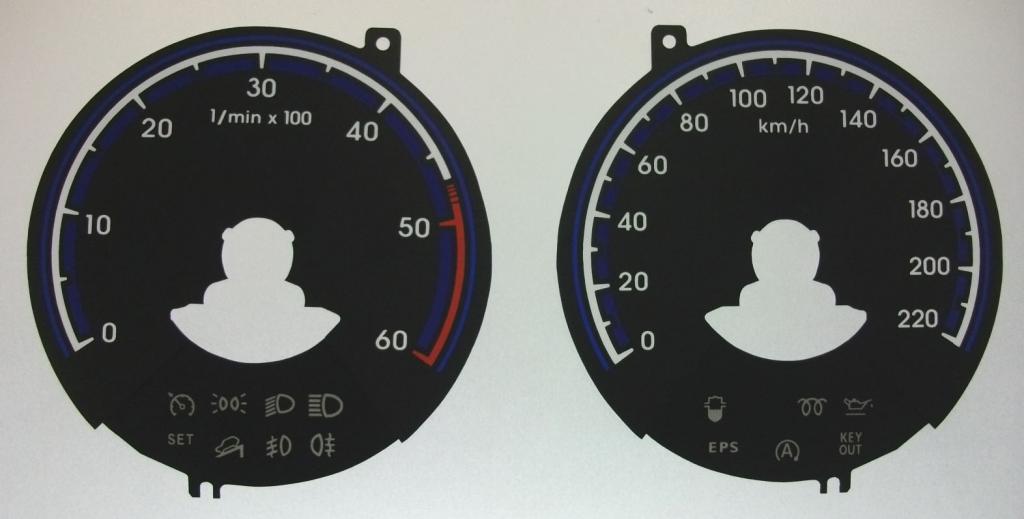 Lockwood Hyundai IX35 0-220KMH/0-6000RPM BLACK Dial Conversion Kit C592
