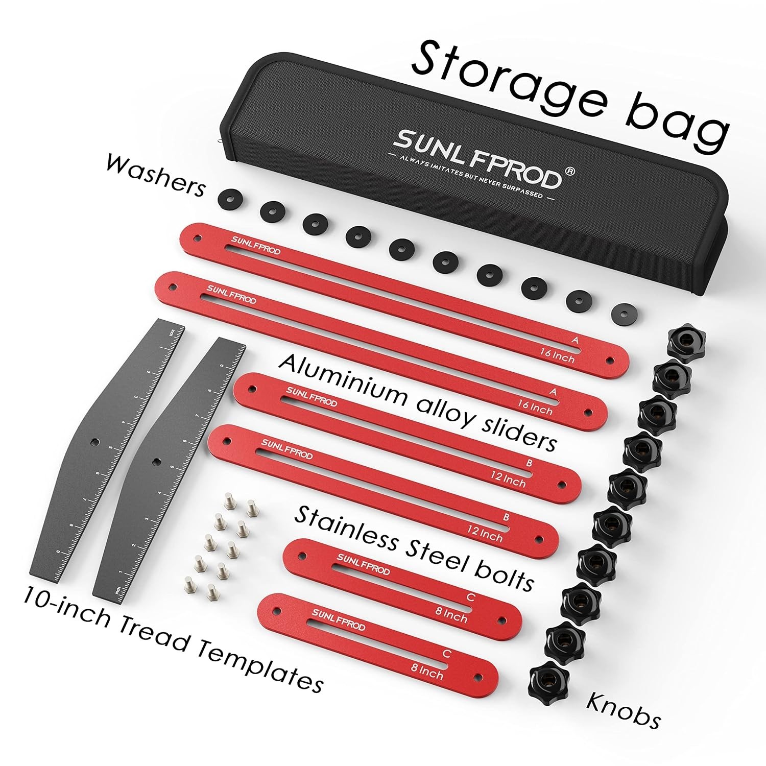 Solid Stair Tread Tool - Precision Stair Measuring Gauge
