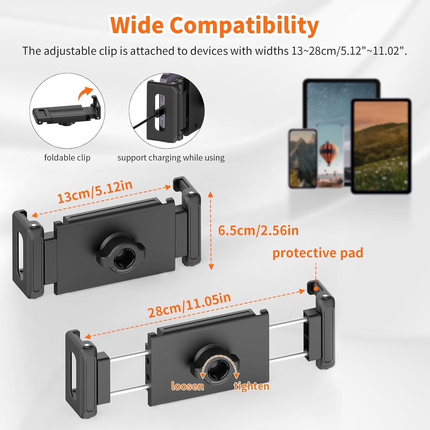 Stable 72" Height Adjustable Tablet Tripod for Streaming and Recording