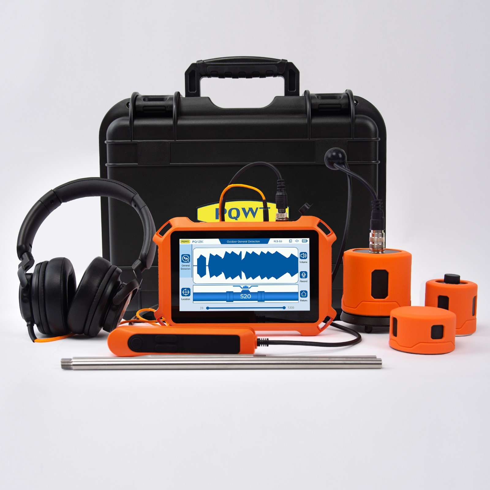 PQWT PQ125C Indoor and Outdoo Pressure Water Pipeline Leak Detector 3m Depth