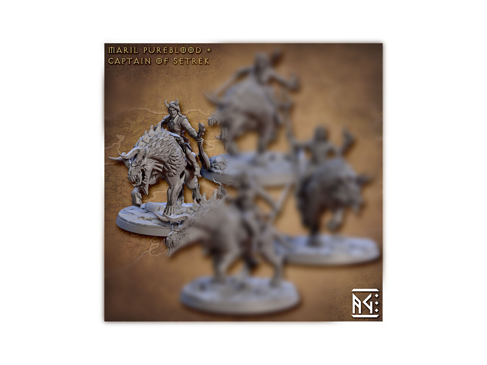 Tiefling Demon Hound Rider C - Bard / Fighter - Artisan Guild - Fantasy D&D
