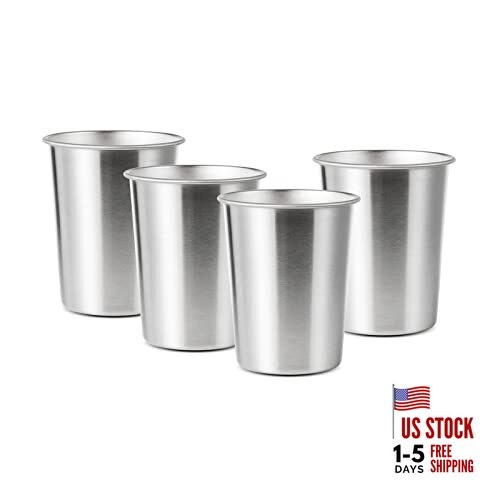 4Pack 6oz Small Stainless Steel Cups, BPA Free Healthy Pint 4 Count (Pack of 1)
