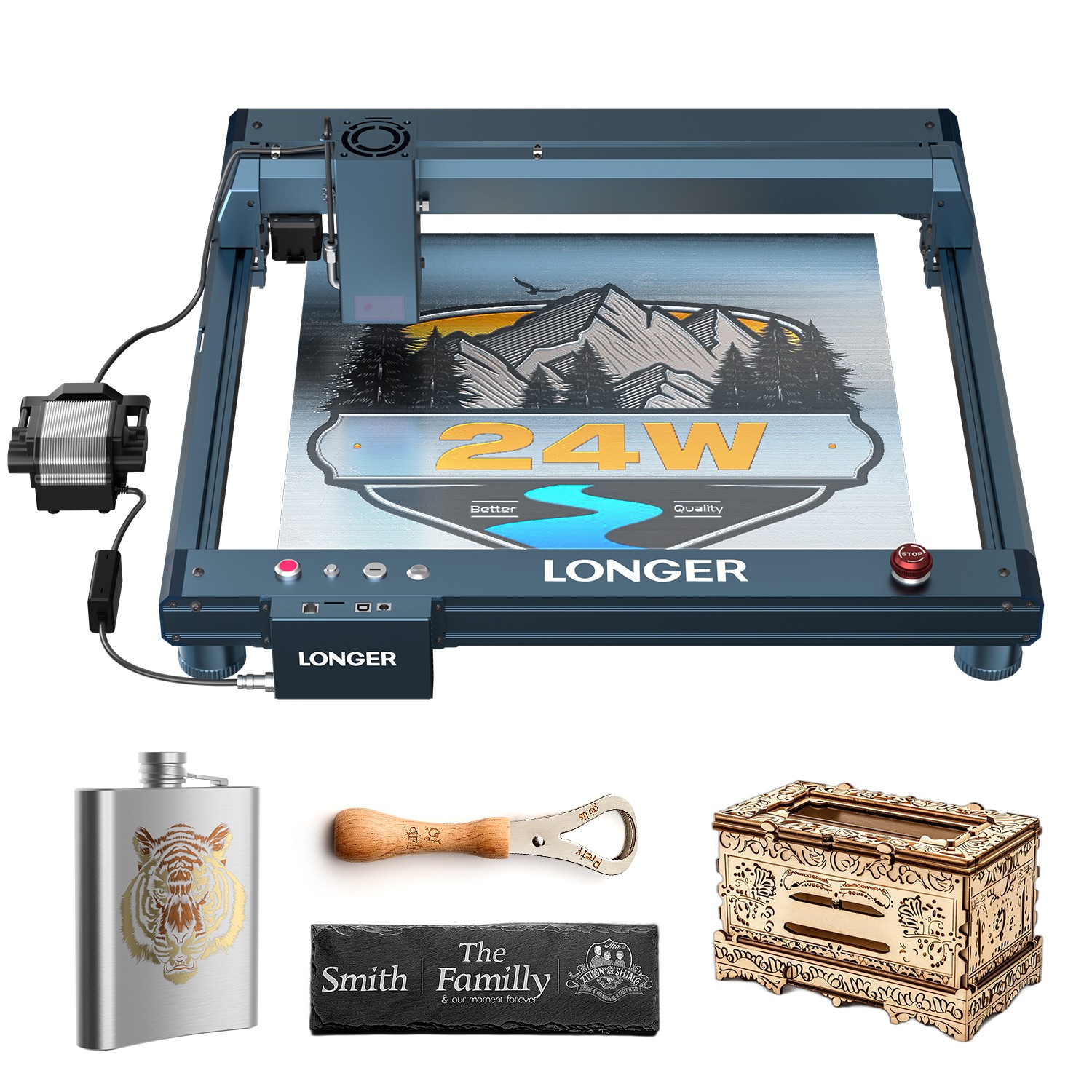 Longer Laser B1 20W DIY Laser Engraver Cutter w/ Auto Air Assist for Wood Metal