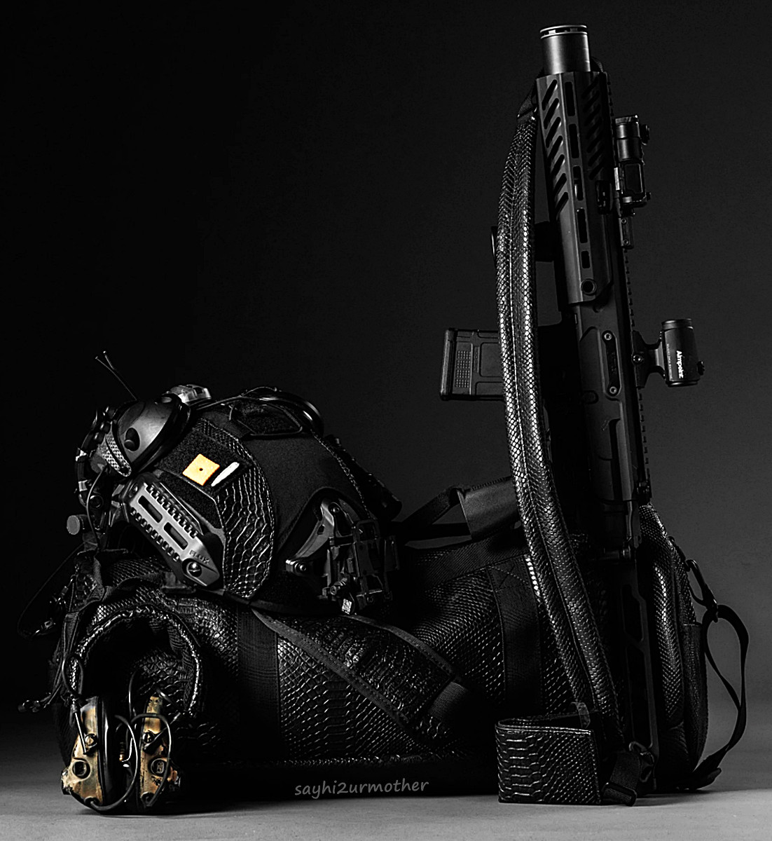 QILO x PERROZ DESIGNS BLACK MAMBA NARCO SNAKESKIN RIFLE SLING NOT WHITE PHOSPHOR