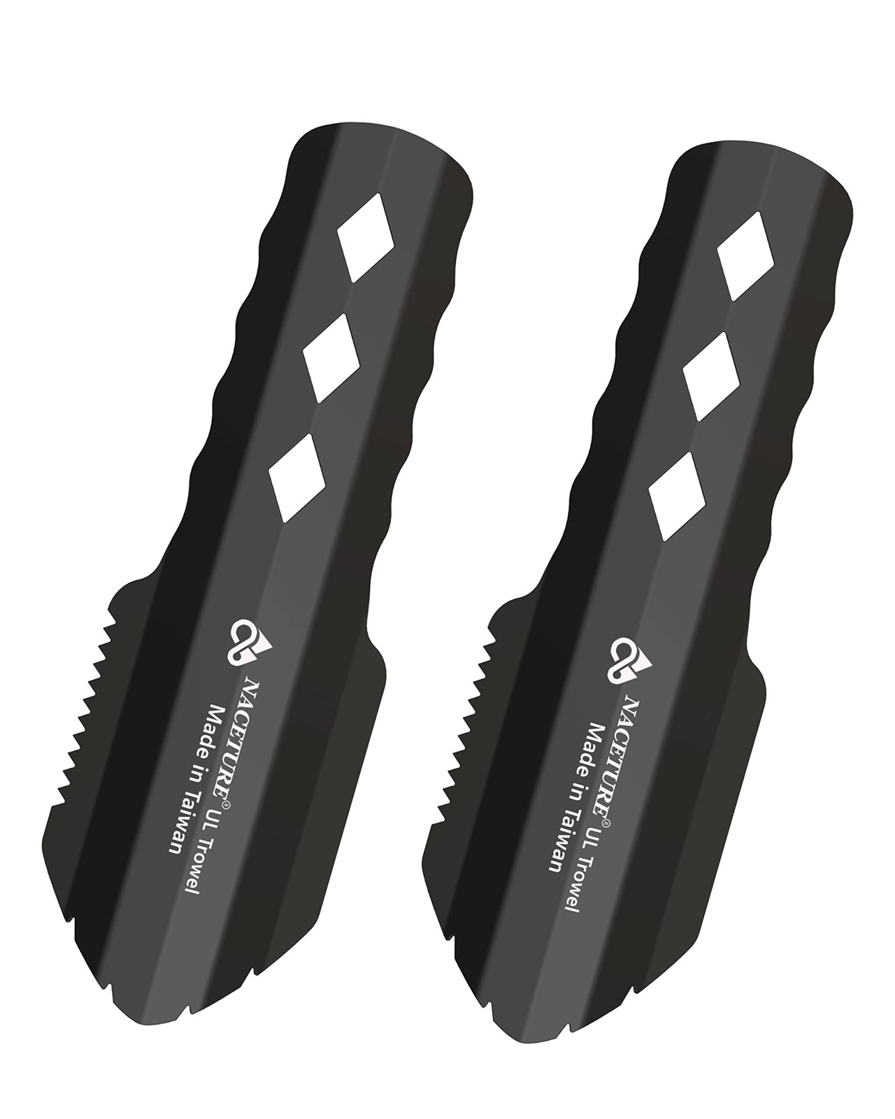 NACETURE Ultralight Backpacking Trowel Aluminum Shovel Small Black 2 Pack