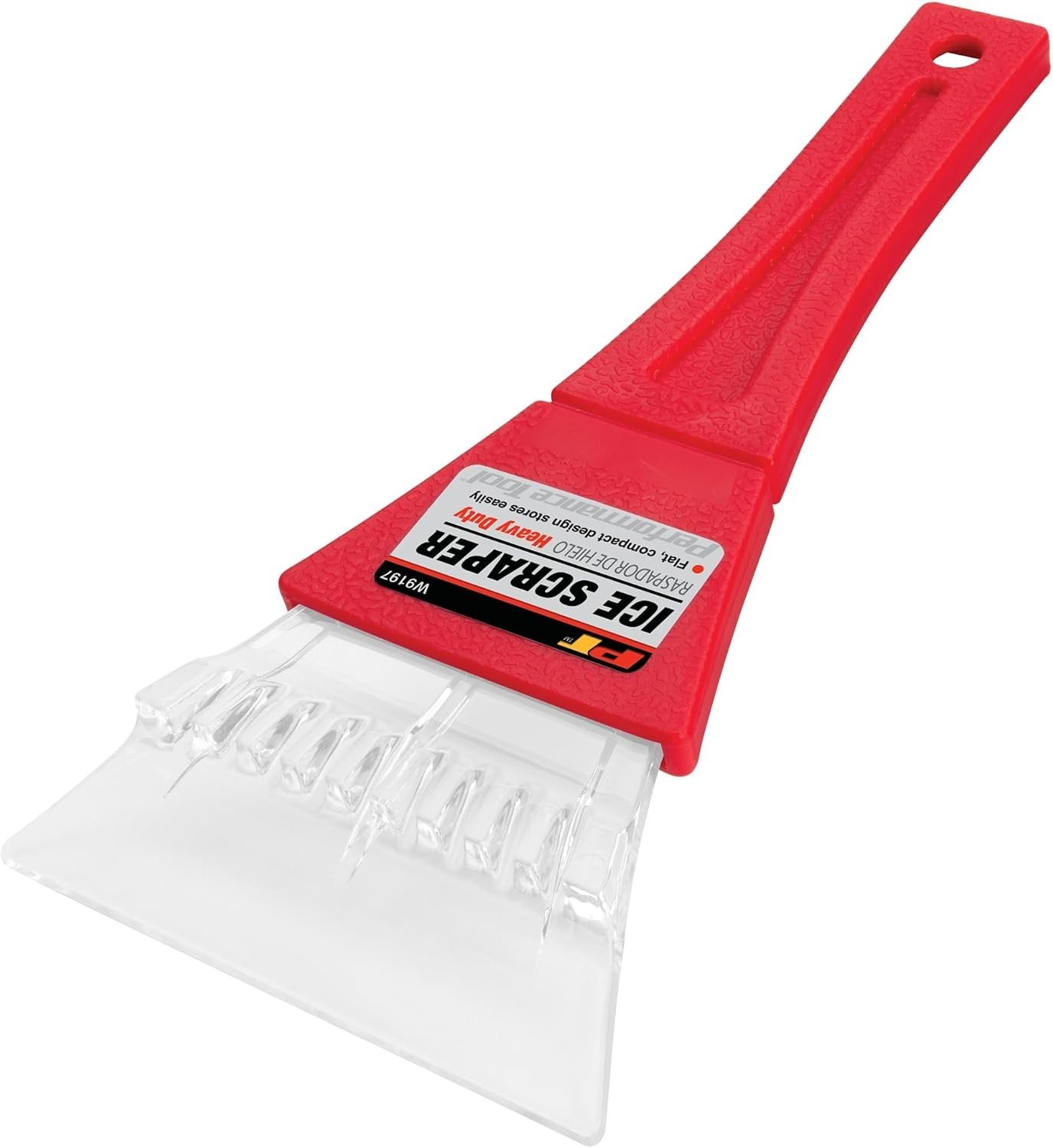 Compact Plastic Windshield Ice Scraper | Automotive window ice-ripping teeth....