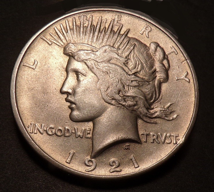 1921 Peace Silver Dollar High Relief Raw AU Rare Hard Date Awesome coin