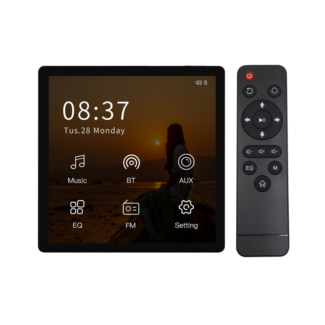 In Wall Bluetooth Digital Stereo Audio Amplifier Touch Screen volume controller
