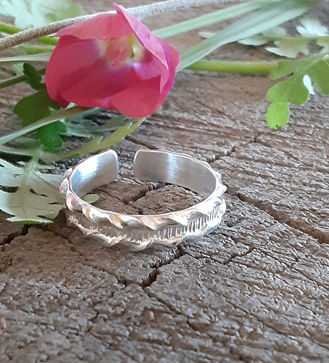 sterling silver thumb ring adjustable no patina - handmade