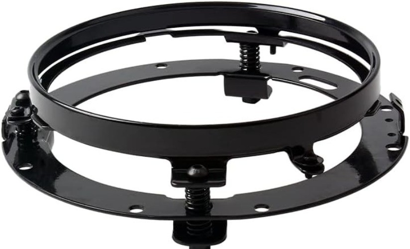 7 inch Round Headlight Ring Mounting Bracket for Motorcycle Color: Black