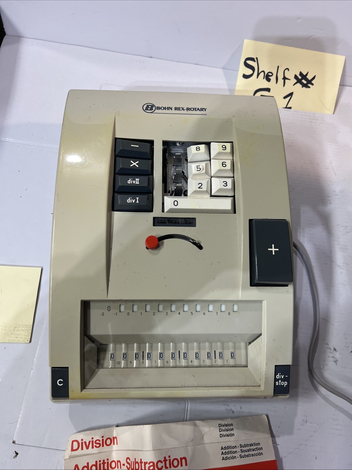 Bohn Contex Model 55 Mechanical Calculator