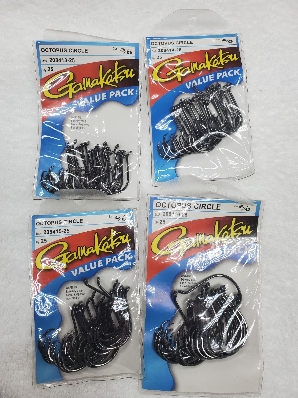 GAMAKATSU OCTOPUS CIRCLE HOOK (VALUE PACK) 25-COUNT 4/0, 5/0, 6/0 FREE SHIPPING