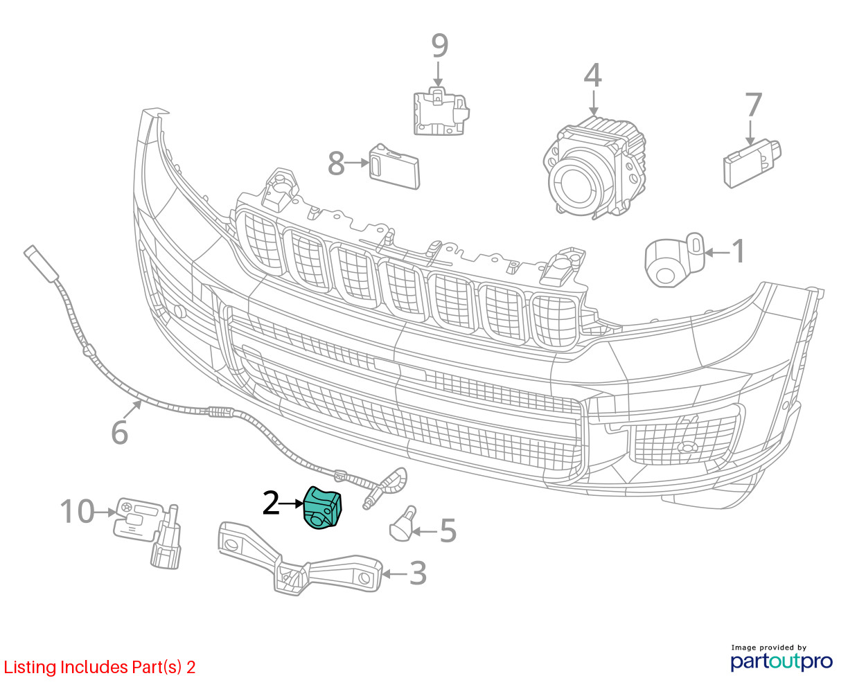 Camera/Projector Front View Camera Fits 21-23 GRAND CHEROKEE 242295
