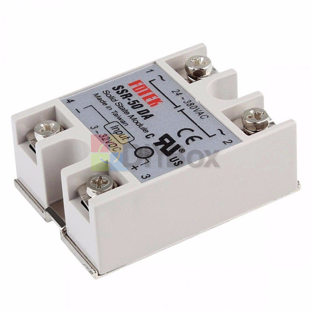 24V-380V 50A 250V SSR-50 DA Solid State Relay Module 3-32V DC To AC