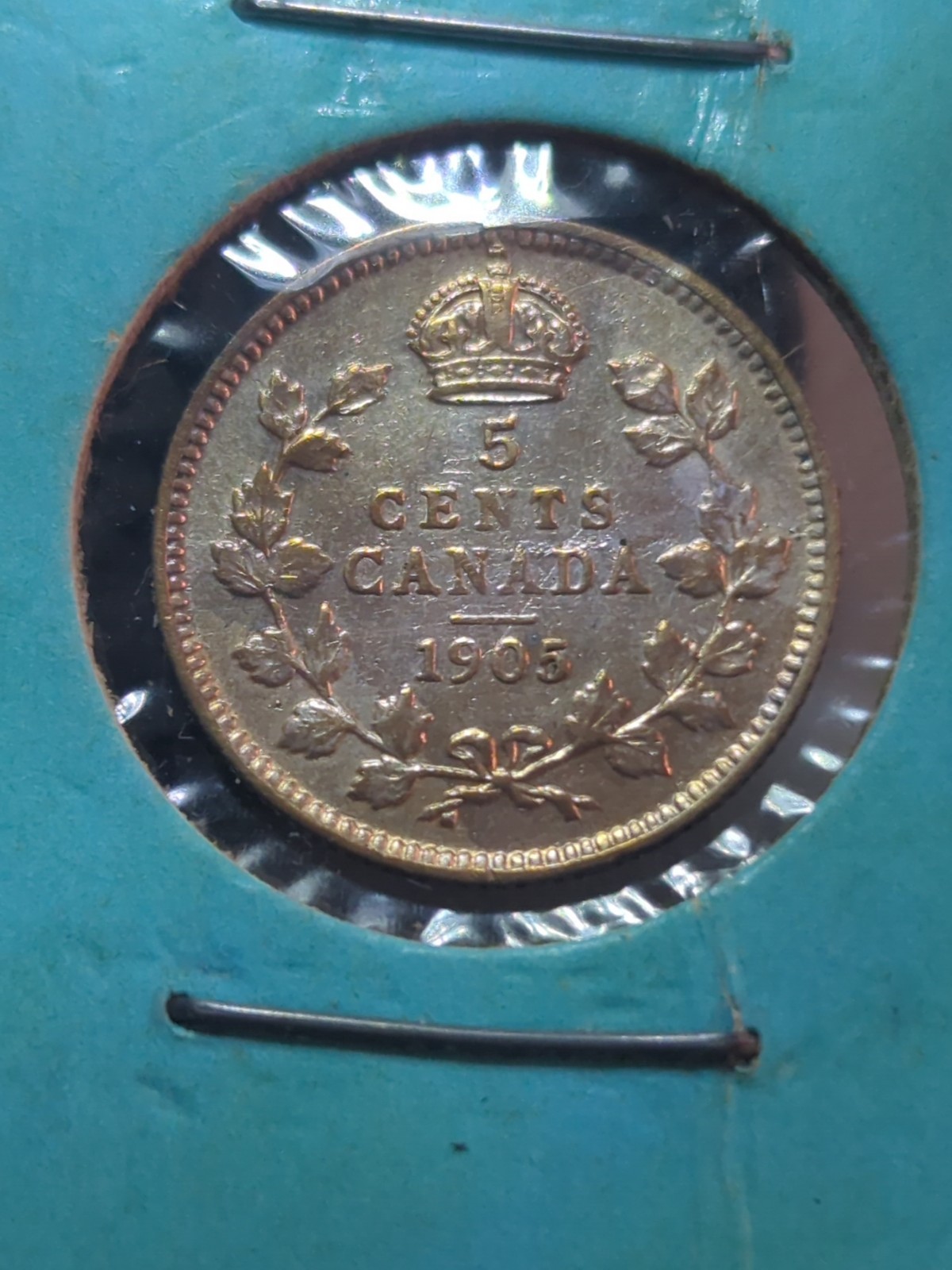 1905 Siler Canada 5c High Grade-Filled Die Error- Die Crack Error-Tone ( Q886)