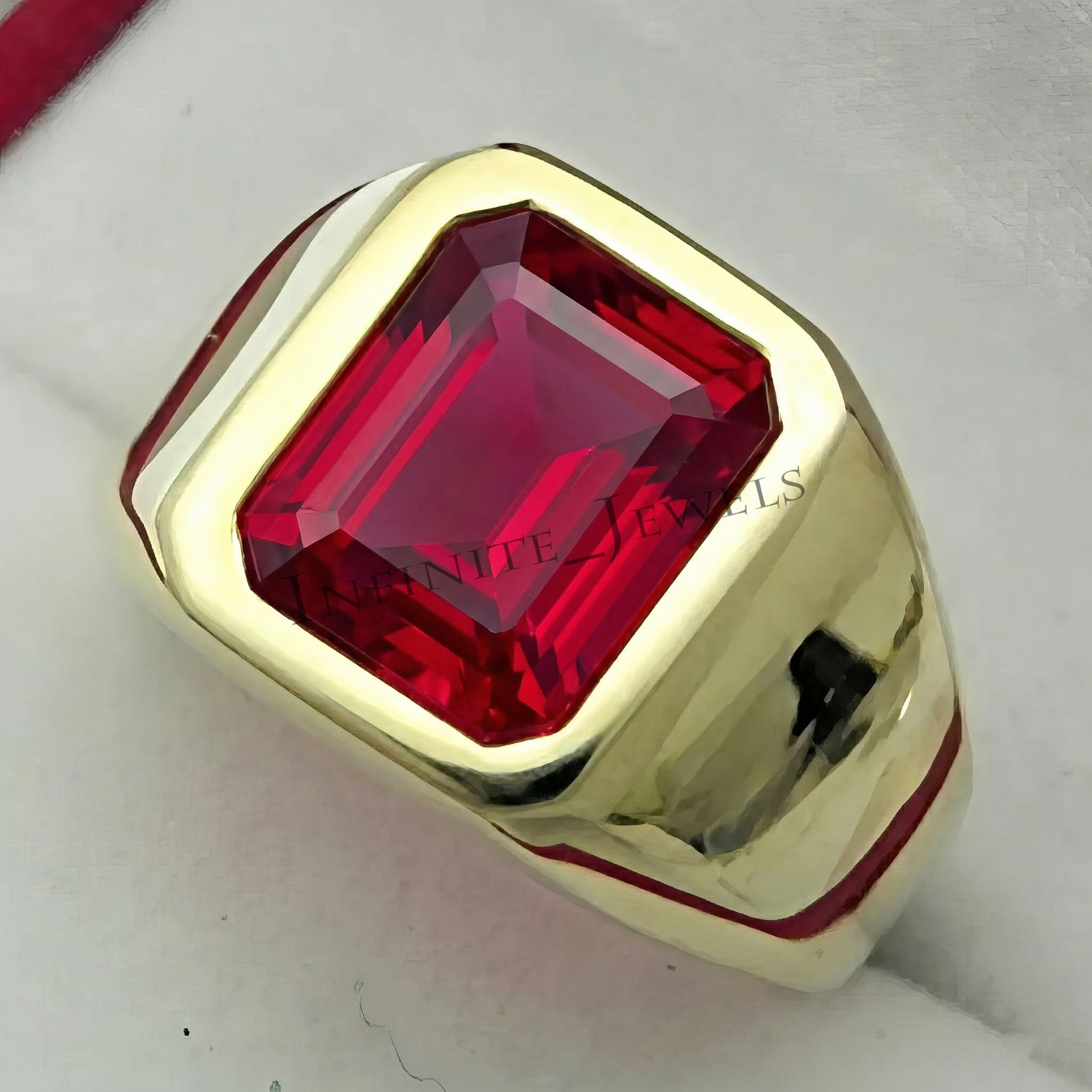 Solid 925 Sterling Silver With Ruby Gemstone Handmade Ring for Men's All Size