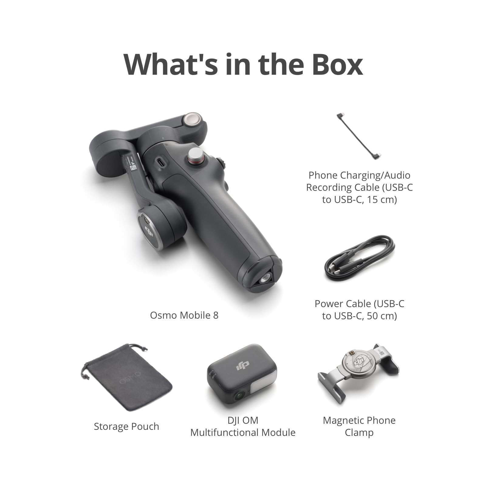 DJI Osmo Mobile 8 Advanced Tracking Combo Gimbal Stabilizer for Phone, black