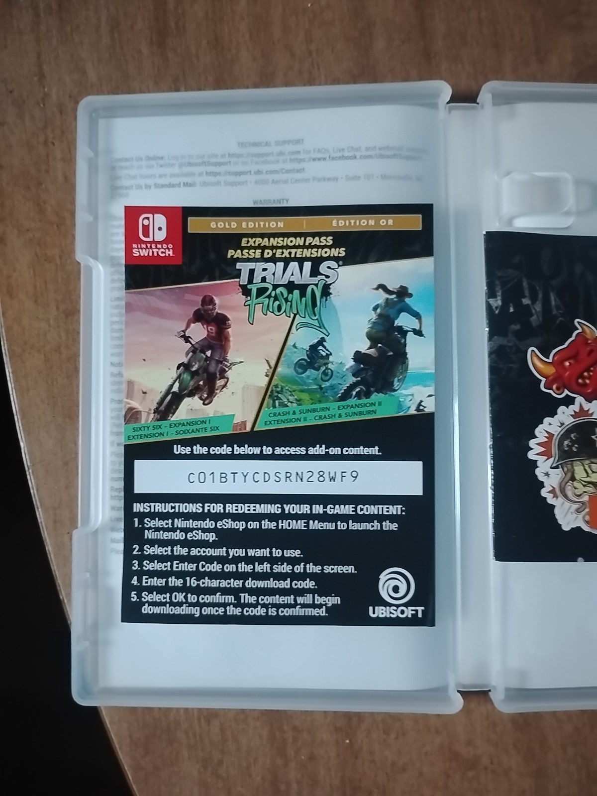 Trials Rising Nintendo Switch Case With Inserts No Game