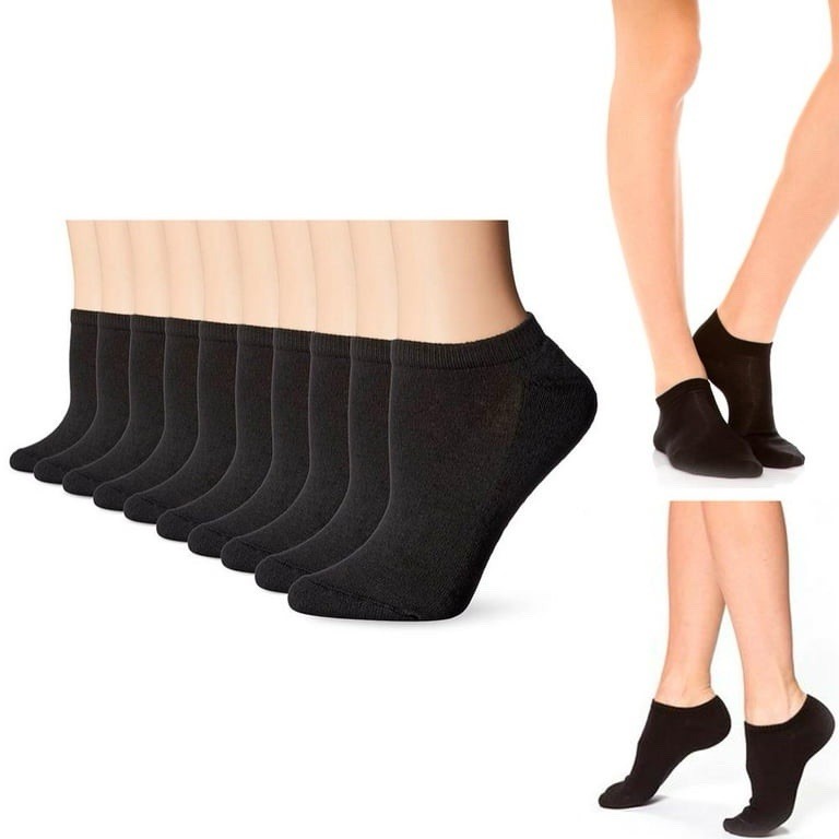 Bulk Lot 10ct Low Cut Socks Cotton  Black Socks Size 8-12 Brand New Lightweight
