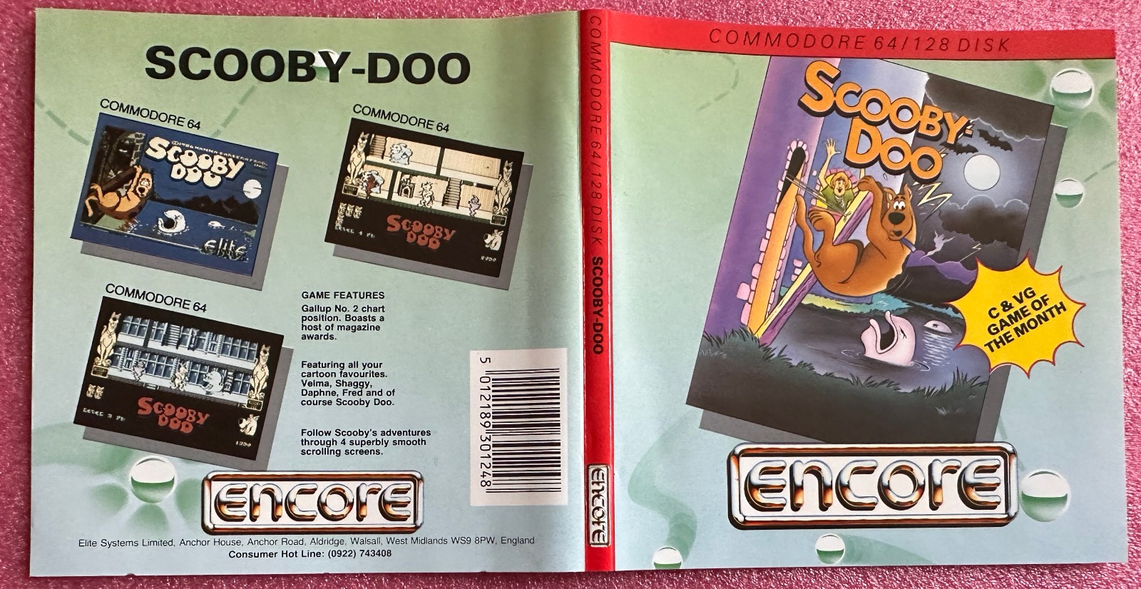 SCOOBY - DOO Commodore 64 / 128 Disc - Tested, Working
