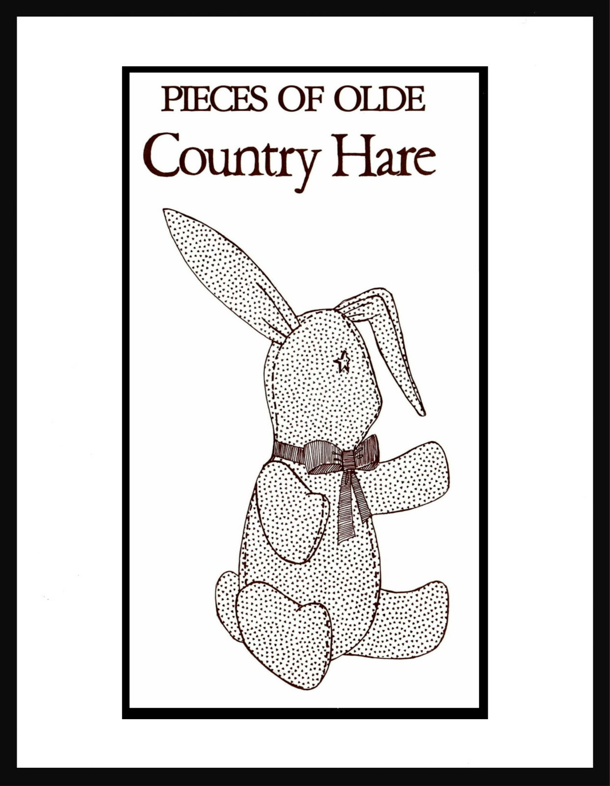 Country Hare BUNNY Rabbit Fabric Sewing Mail Pattern Stuffed Animal TOY 16"