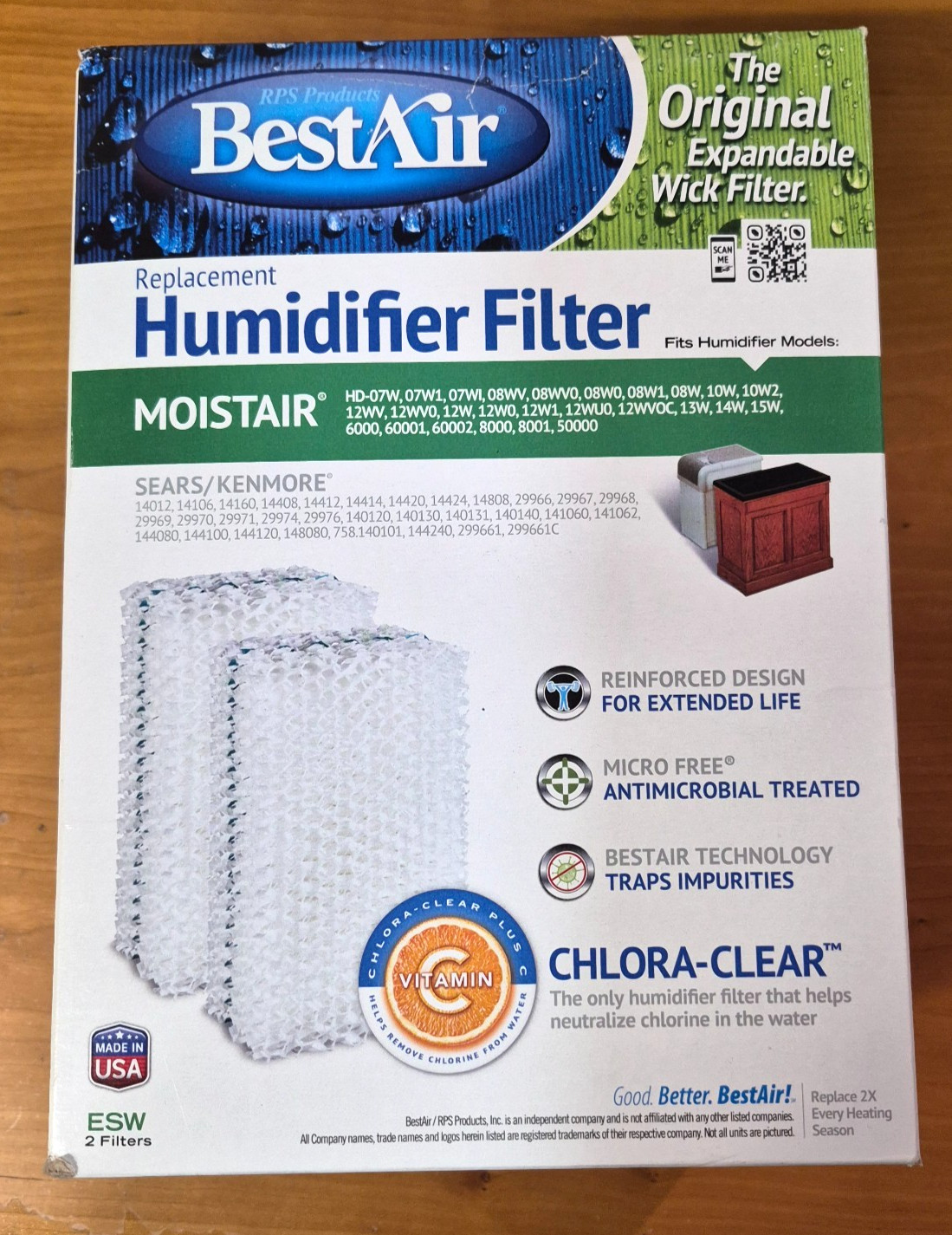 3pk Best Air Esw-c Humidiwick Humidifier Wick Filter Kenmore Emerson Sears