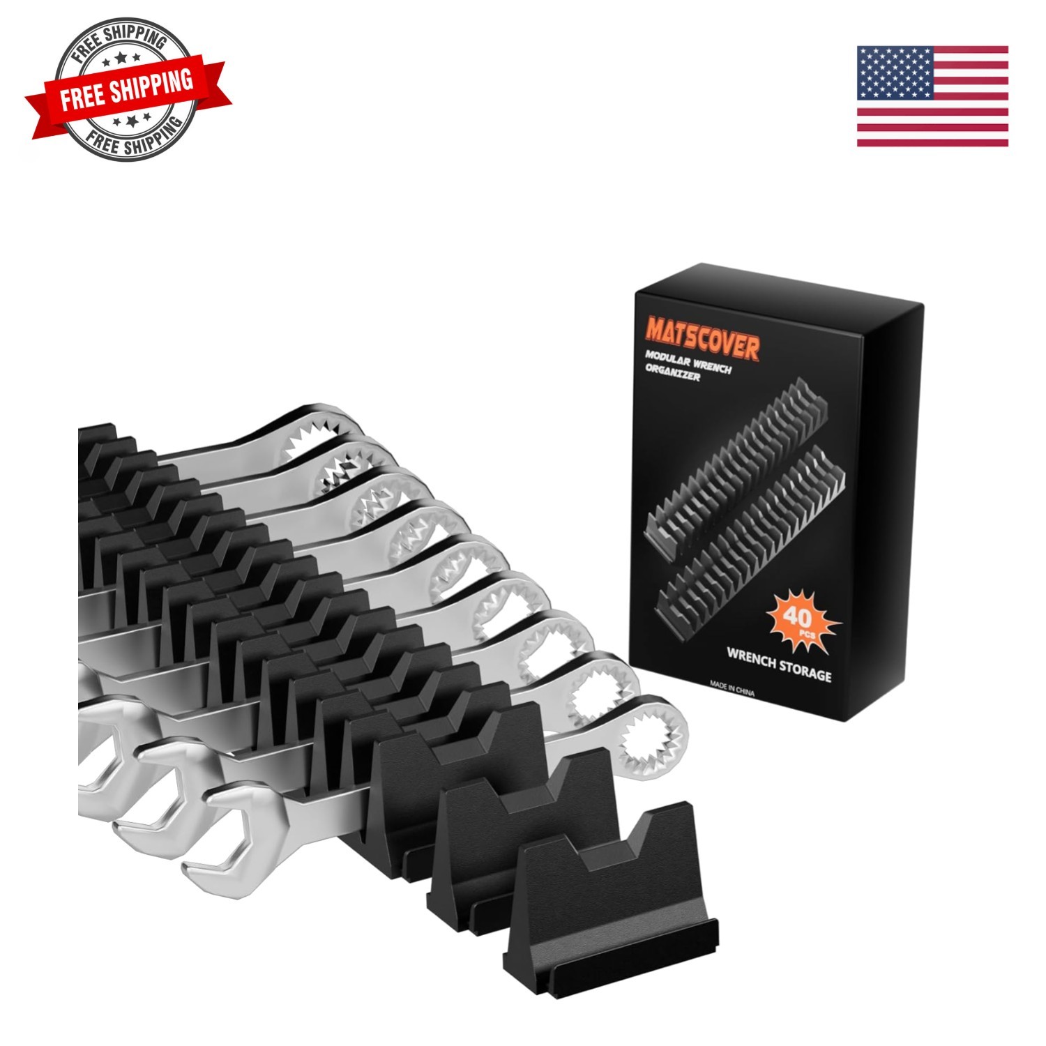 40PCS Modular Wrench Organizer Wrench Holder - Wrench Tool Organizers for Too...
