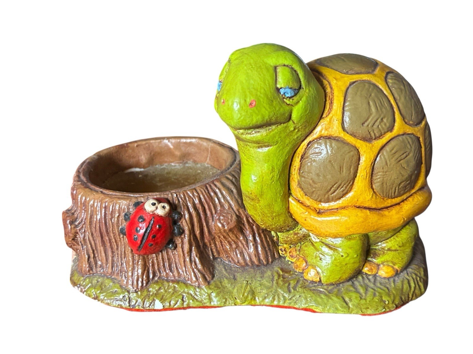 Vintage Turtle Ladybug Hand painted Candle Votive Retro