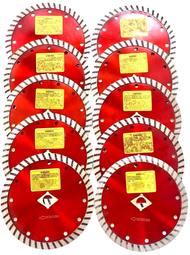 10 pack of 6" Turbo Diamond Blade for Granite w/ Holed core for Angle Grinders