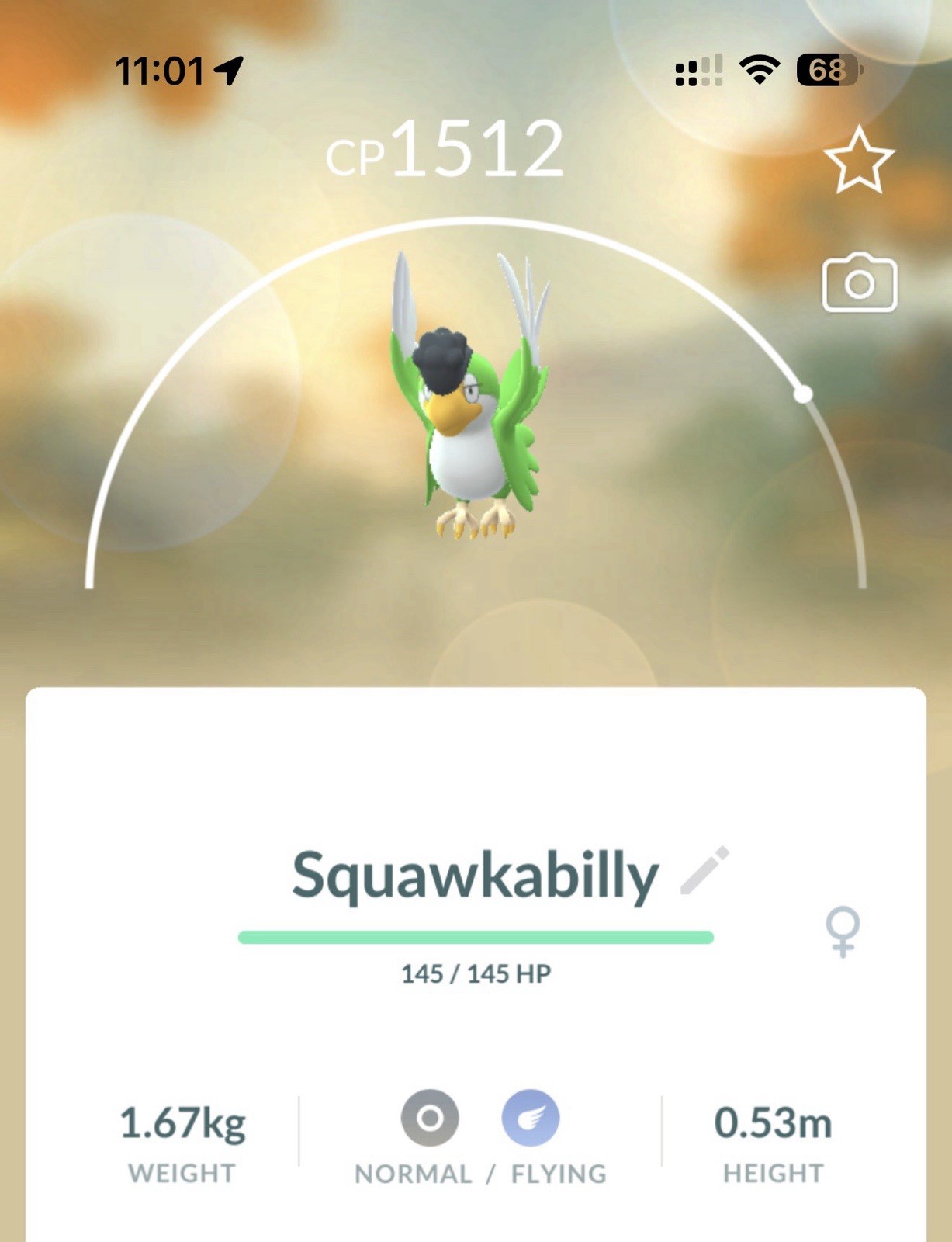 Pokemon Go - Squawkability (Green) - Normal (Not Shiny)