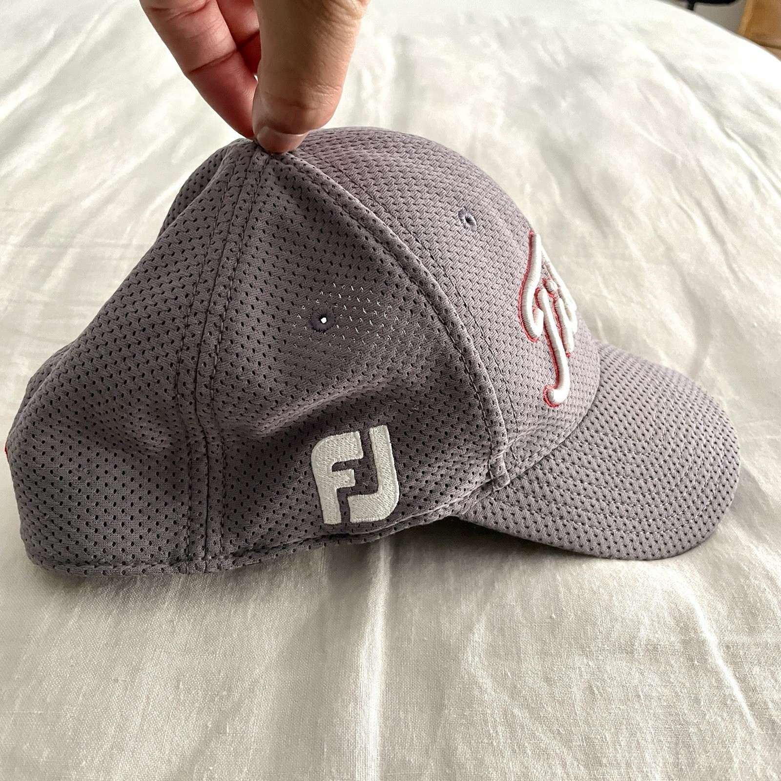 Titleist Hat Pro V1 FJ Golf Gray A-Flex Stretch Fit Baseball Cap L/XL Foot Joy