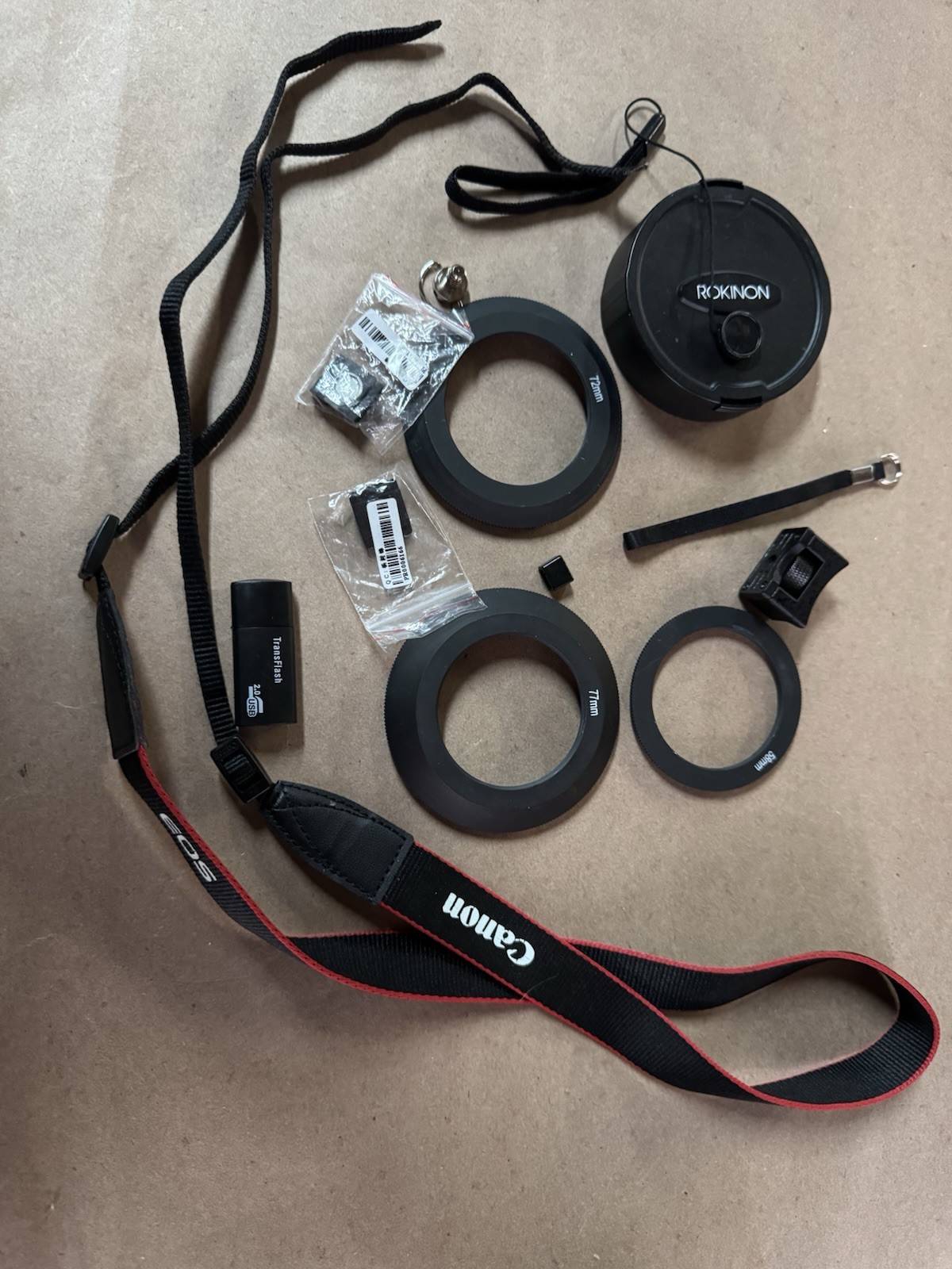 camera accessories lot Ring Adapter Camera Strap Water Level USB