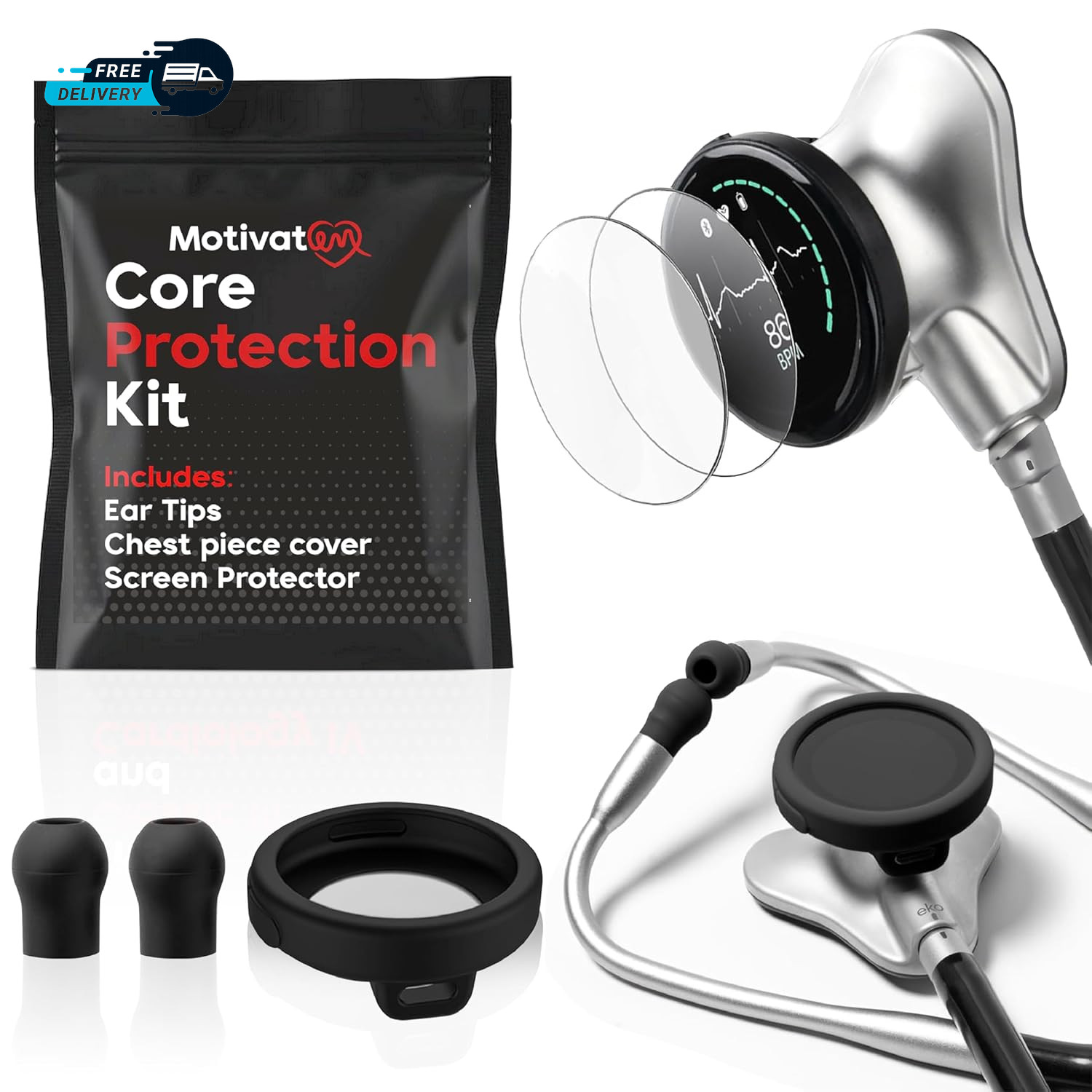 Core Protection Kit for EKO Core 500 Digital Stethoscope  Silicone Chestpiece