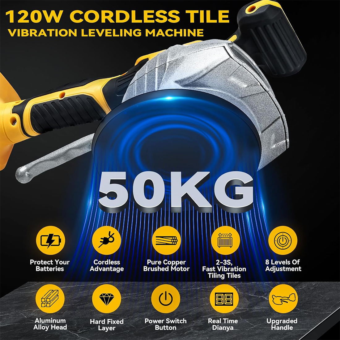 Tile Vibration Leveling Machine for Dewalt 20V Max Battery Tiler Vibrator Tools