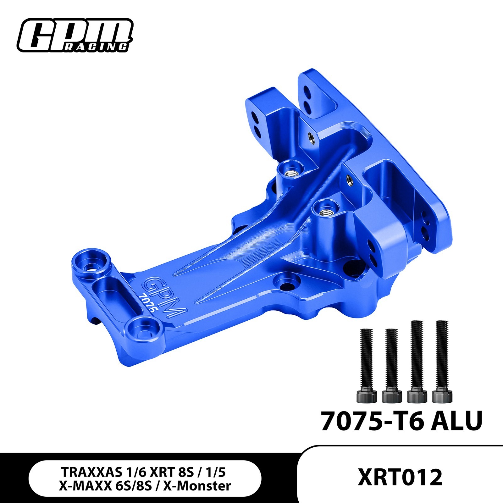 GPM CNC Aluminum 7075 Front Upper Bulkhead For TRAXXAS 1/6 XRT 1/5 X-MAXX 6S 8S