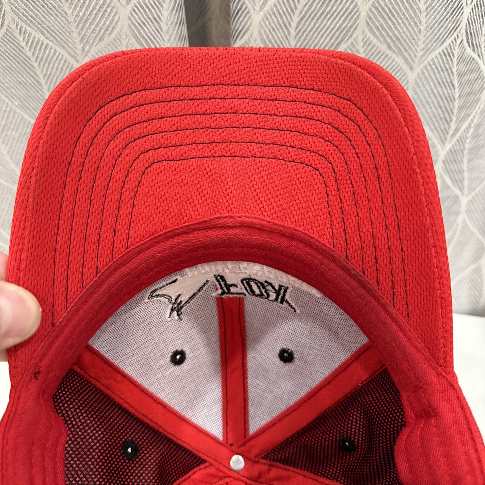 Fox Powersports Racing Hat Cap Red and Black Hook Loop Knit
