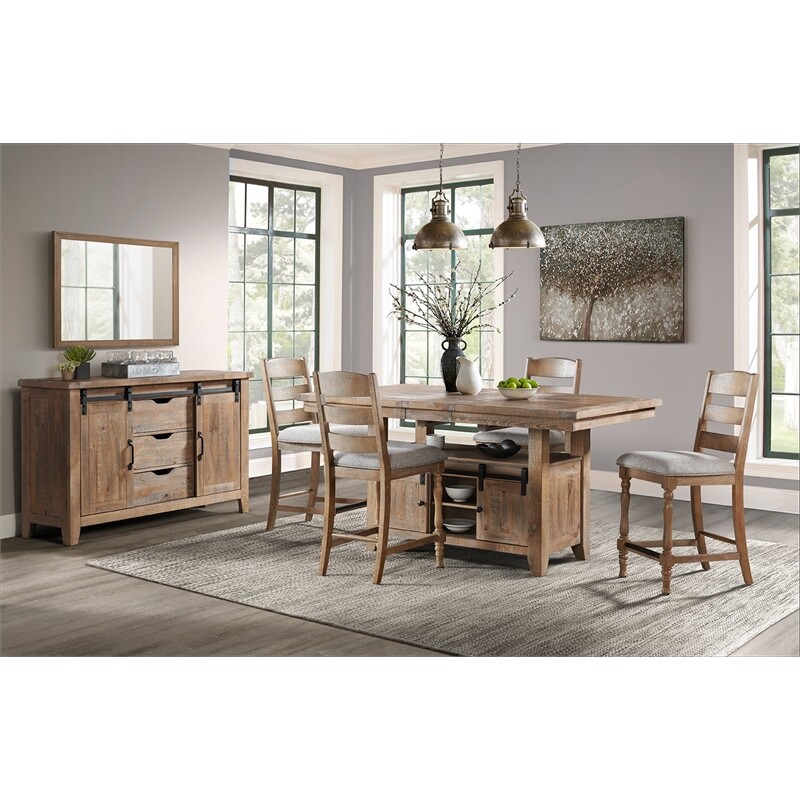 Intercon Furniture Highland Wood Ladder Back Stool in Brown (Set of 2)