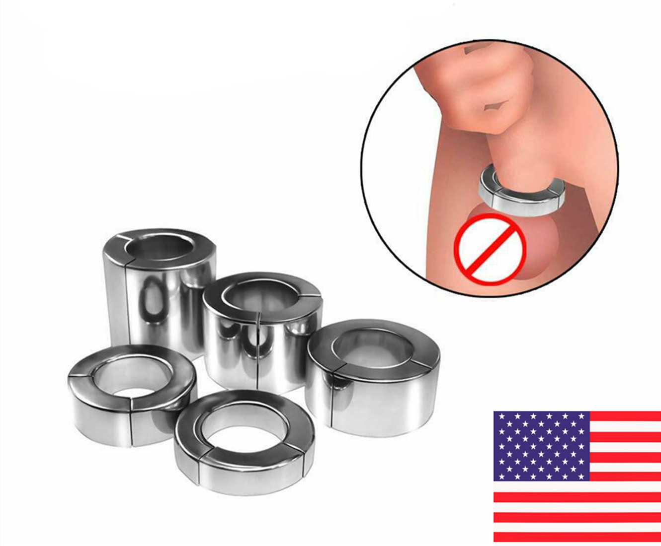 Male Ball Stretcher Weight 304 Stainless Steel Enhancer Pendant Ring Ball