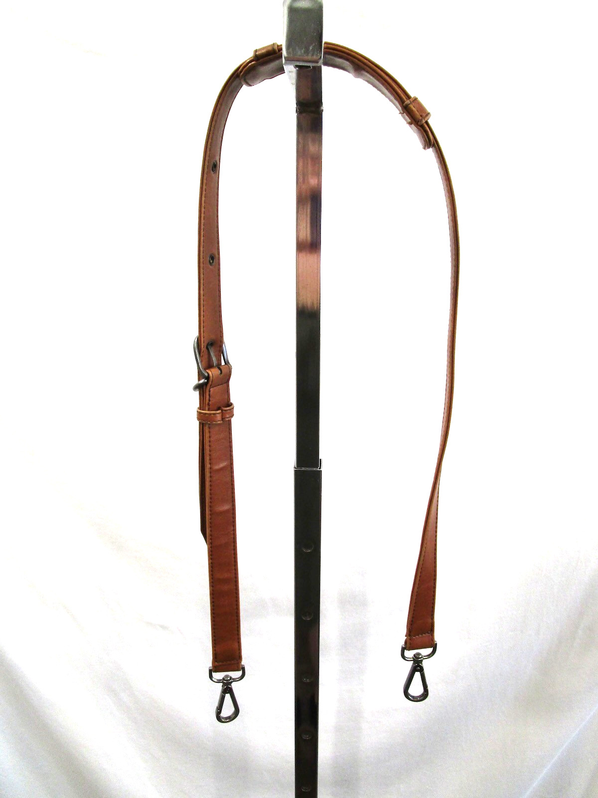 Brown Leather Silver Hardware Adjustable Replacement Shoulder Strap