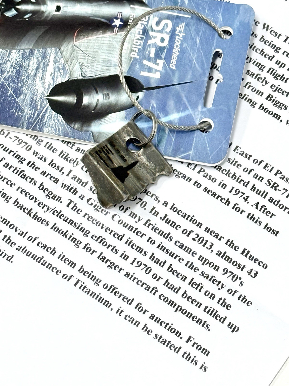 SR-71 Blackbird Aircraft Tag
