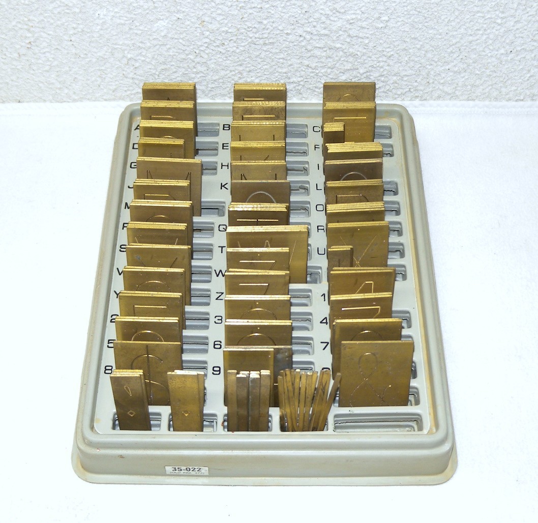 NEW HERMES ENGRAVOGRAPH 35-022 CONDENSED BLOCK FONT SET, 2" FONT TYPE SIZE