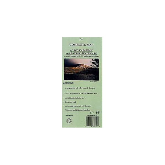 James Witherell New England: Complete Map of Katahdin Baxter State Park