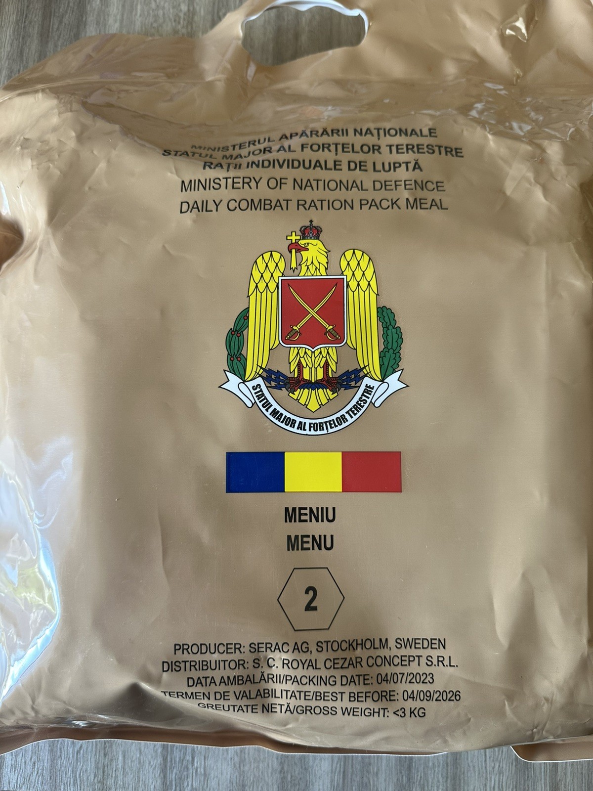 Romanian Army 24hr Ration Menu #2 In The US
