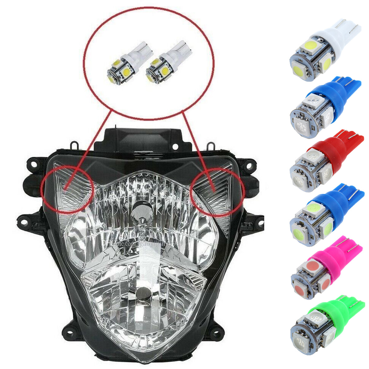 For Suzuki GSXR LED Headlight Pilot Park Lights T10 GSXR 600 GSXR 750 GSXR 1000