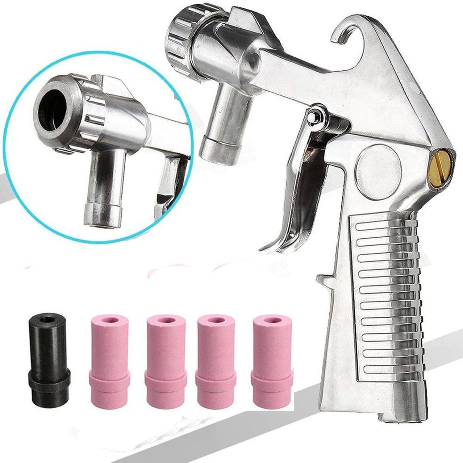 Sandblaster Kit Abrasive Sand Blasting Gun Rust Remove with Air Quick Adapter...
