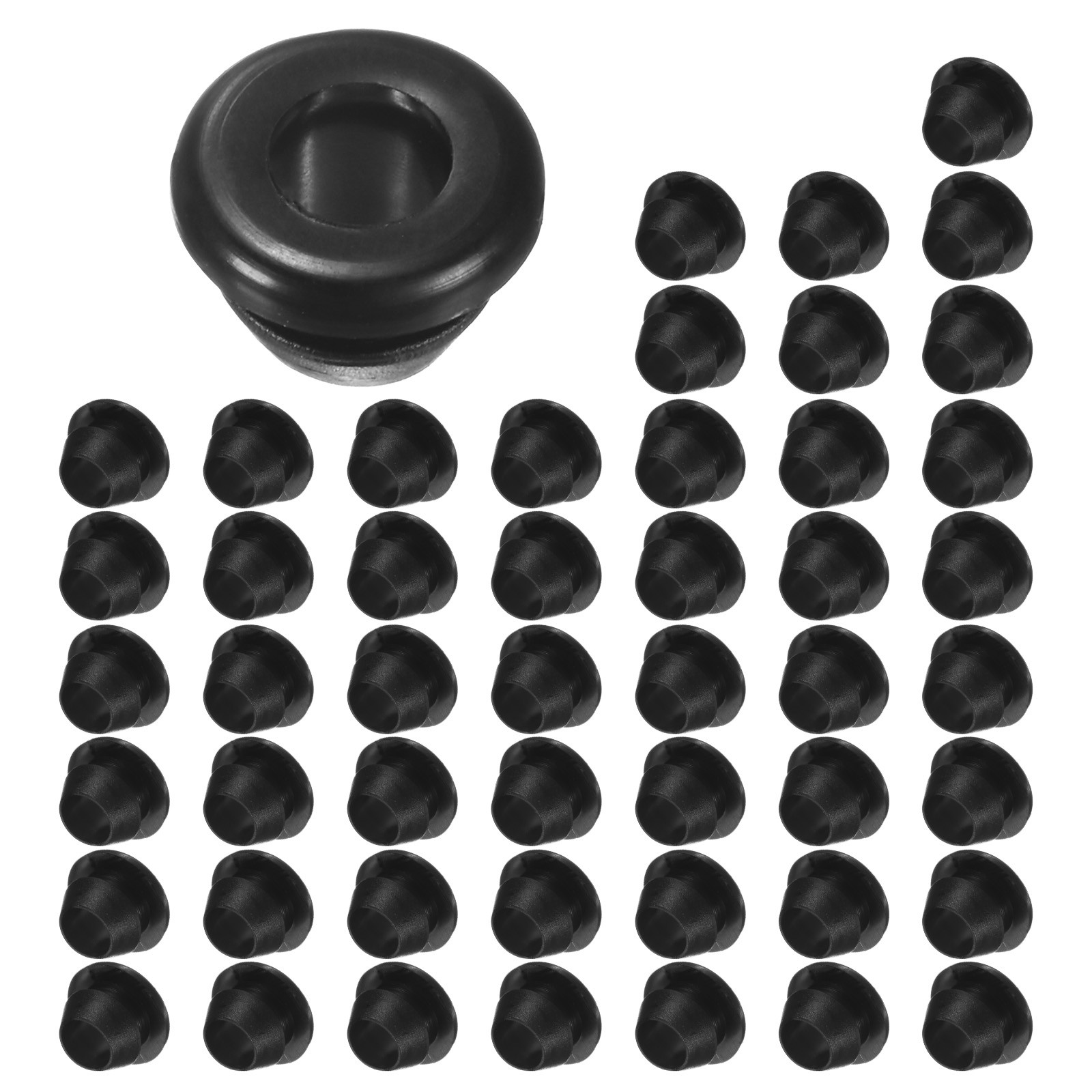 50-Pack Cable Railing Rubber Grommets, 7mm Drill Hole 5mm ID Car Grommet