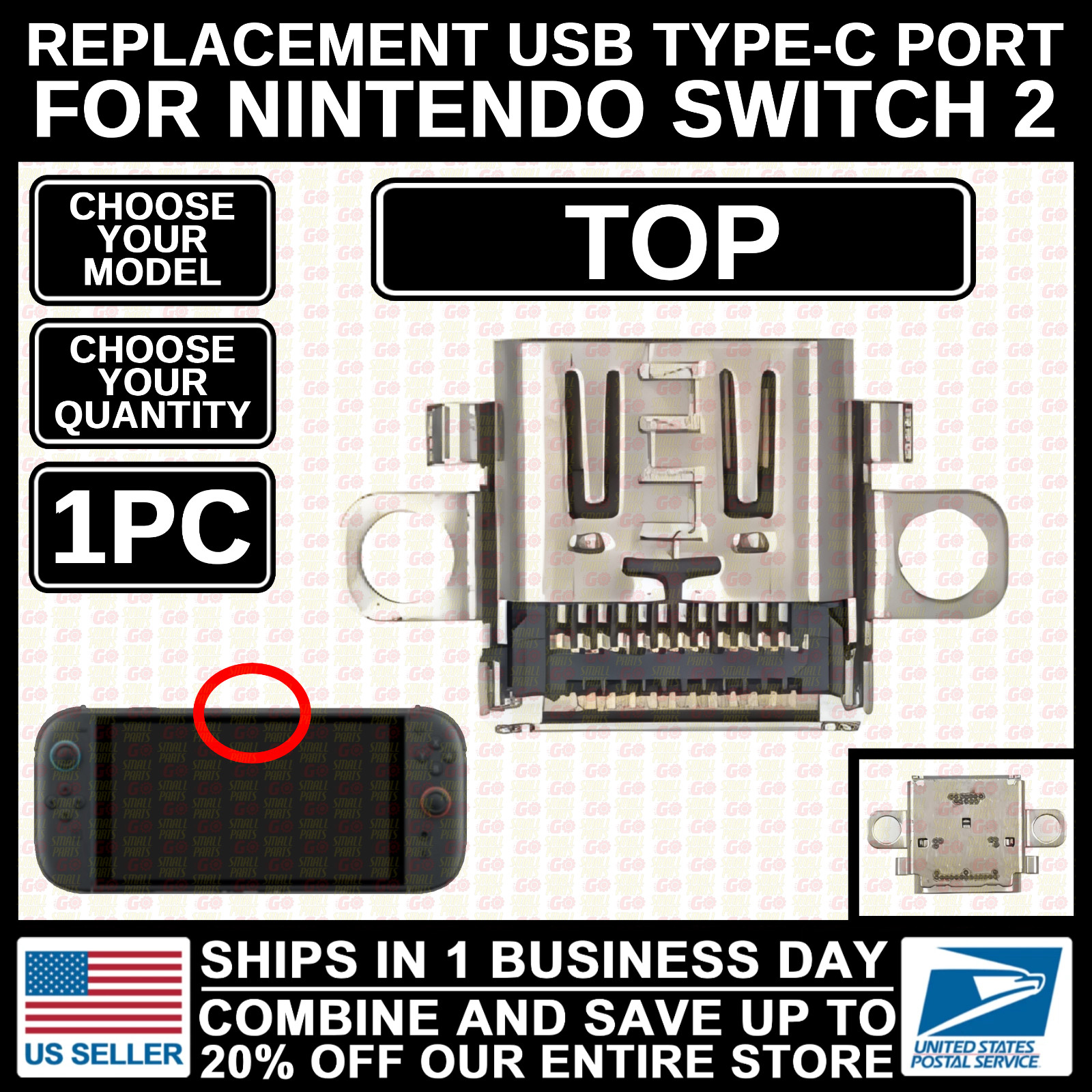 USB Type-C Port for Nintendo Switch 2 Charging Dock Socket Part Replacement