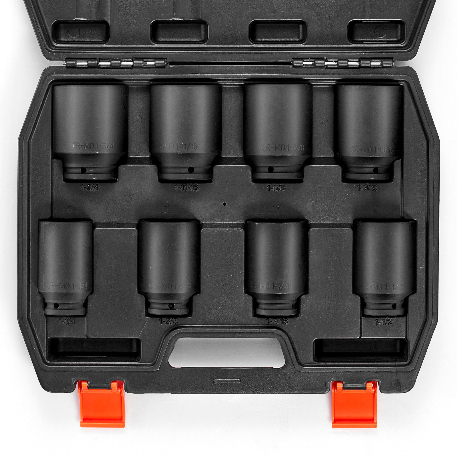 VEVOR Axle Nut Impact Socket Set 1/2" Drive Deep 6-Point 8PCS SAE Nut Socket